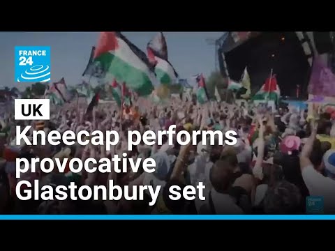YouTube video thumbnail: Irish Rap Group Kneecap Performs Controversial Glastonbury set