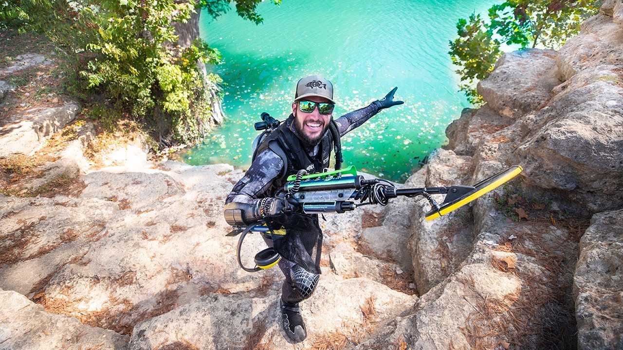 Exploring Below MEGA Rope Swing CLIFF For Lost Treasure! (secret spot)