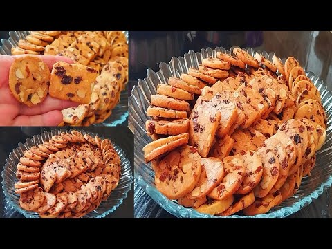 فقاص كيطيب مرة واحدة باللوز و الزبيب ساهل لذيذ و مقرمش
