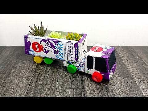 DIY Macetas de Cajas de Leche: ¡Tractomulas Ecológicas para tus Plantas!