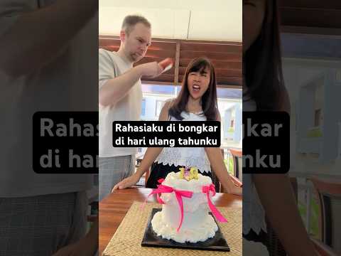 Rahasiaku di bongkar di hari ulang tahunku #couple #surprise #birthday #tiaandmarvin #youtubeshorts