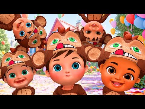 Five Little Monkeys Jumping on the Bed 🐒 | Kids Songs | Banana Cartoon #nurseryrhymes