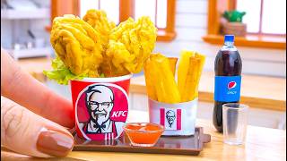 Amazing Kentucky Chicken Mini Burger, Fast Food Recipe from Tiny Yummy, ASMR Cooking