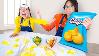 Maddie y Kaden Comen Comida Chatarra a Escondidas y Aprenden a Comer Sano 🍎