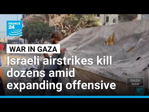 YouTube video thumbnail: Israeli Airstrikes Kill Dozens Amid Expanding Offensive in Gaza