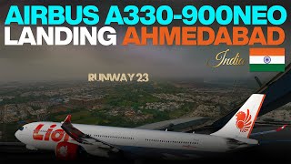 LANDING AHMEDABAD INDIA LION AIR A330 COCKPITVIEW