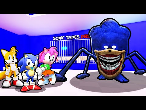 BABY SONIC FAMILY VS SHIN SONIC TAPES PRISON RUN IN ROBLOX