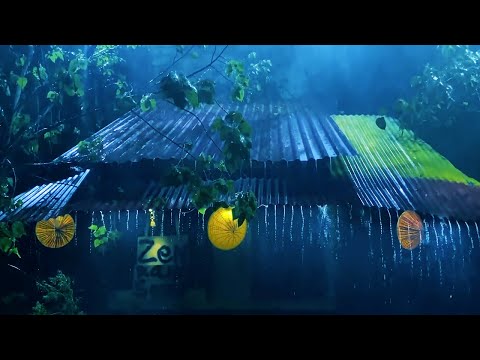스트레스 해소로 바로 잠들고 불면증 극복 | 밤 뇌우, 폭우 & 강렬한 천둥소리