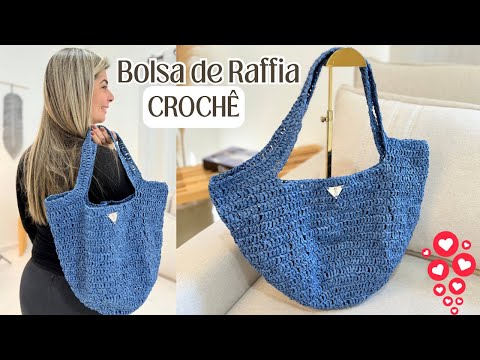Tutorial Bolsa de Crochê Feita de Raffia - Bolsa Claudia