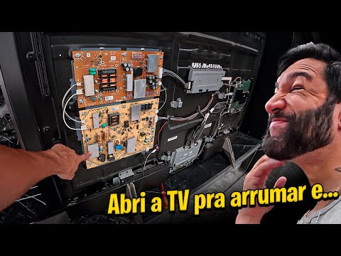 Nossa TV estragou, tá desligando sozinha! 📺 Abri pra tentar arrumar e...