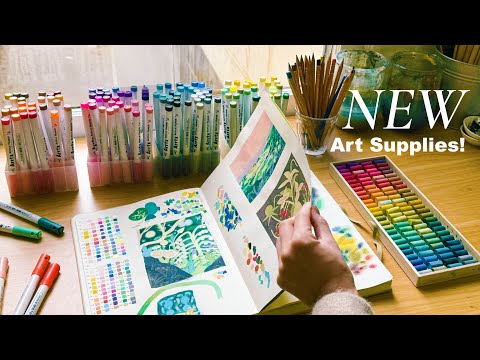 New Art Supplies! ⭐️ acrylic markers & sketchbook tour 📒🖍️