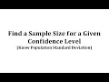 Sample Size Calculation and Confidence Levels