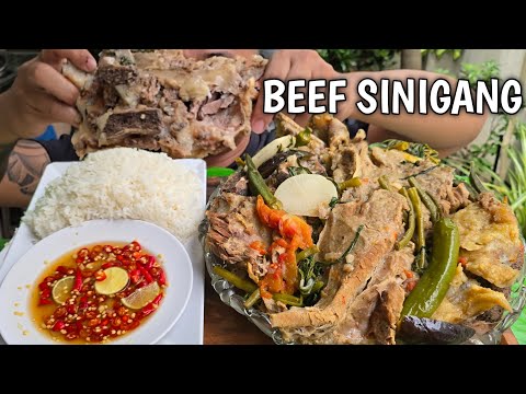 BEEF SINIGANG | OUTDOOR COOKING | MUKBANG PHILIPPINES