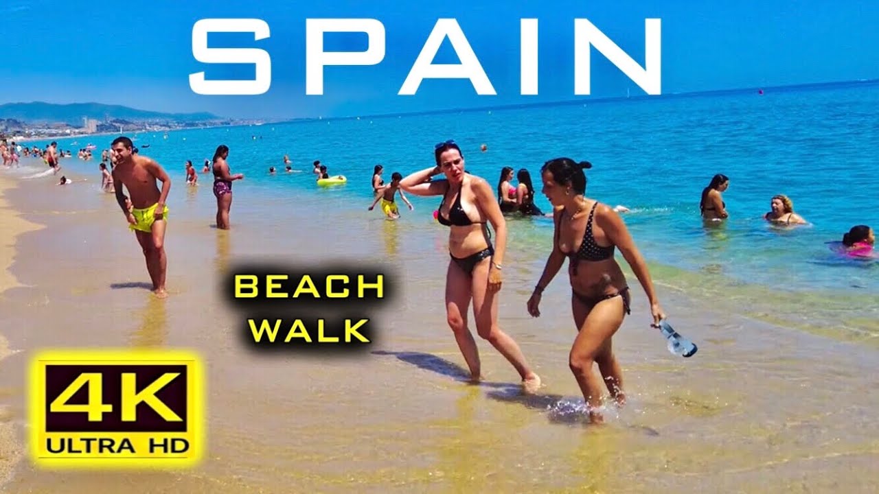 4K Beach Walk Spain, Costa Brava, Lloret de Mar, Summer Vibes
