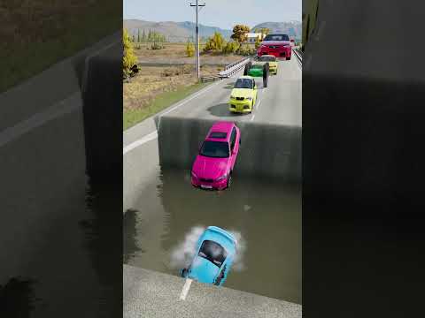 Colorful Small to Giant Cars vs Giant Mud Water Pit