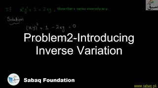 Problem1-Inverse Variation