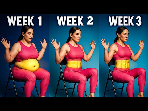 chair workout for belly fat and side fat exercise at home || 6 simple weight loss exercise