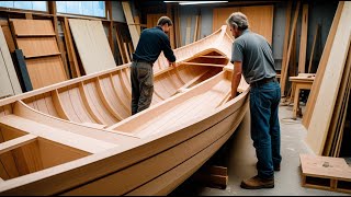 The Process Of Building A Craft Wooden Boat By Master Woodworking // Amazing DIY Carpentry Skills