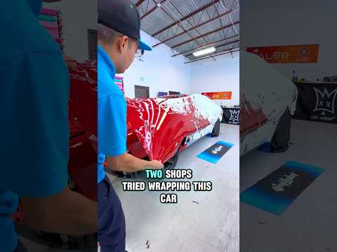 Two Shops tried Wrapping this car ๐ฌ #satisfyingvideo #carwrapping