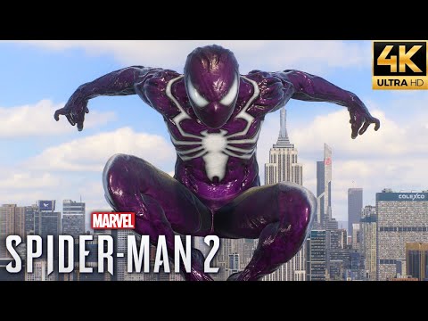 Marvel's Spider-Man 2 PC - Purple Symbiote Suit Free Roam Gameplay Mod Showcase (4K 60FPS)