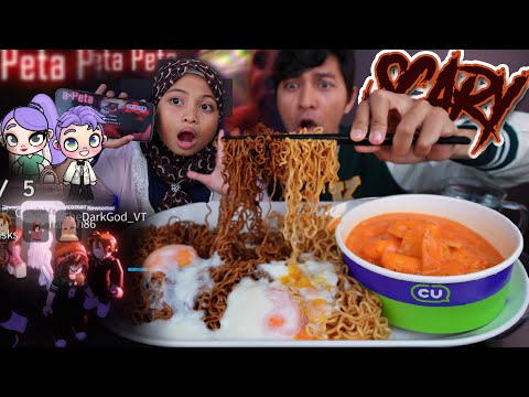 PIPI-Z0LA Mukbang Tteokbokki Rose + Samyang Yakisoba Richeese, Telur Separuh Mentah 🍜  🎮 ROBLOX Peta