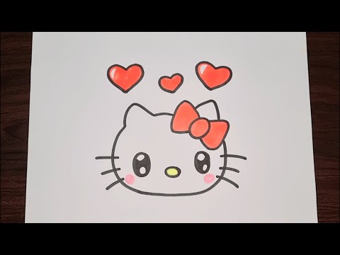 رسم للاطفال/رسم هيلو كيتي/رسم كيتي كيوت/رسم سهل