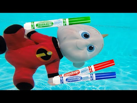 Ellie Sparkles & The Incredibles in the Pool Desafío de los tres marcadores con PJ Masks y amigos