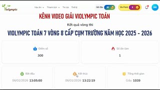VIOLYMPIC TOÁN 7 2025 2026 VÒNG ̉8 CẤP CỤM TRƯỜNG
