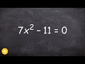 Solving Quadratic Equations Concepts