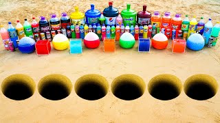 Experiment: Big Toothpaste Eruptions from Different Holes, Giant Pepsi, Fanta, Coca Cola and Mentos