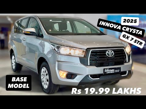 2025 INNOVA CRYSTA BASE MODEL GX WITH CAPTAIN SEATS❤️ Rs19.99 LAKHS 😍 INNOVA 2.4L DIESEL GX 7 SEATER