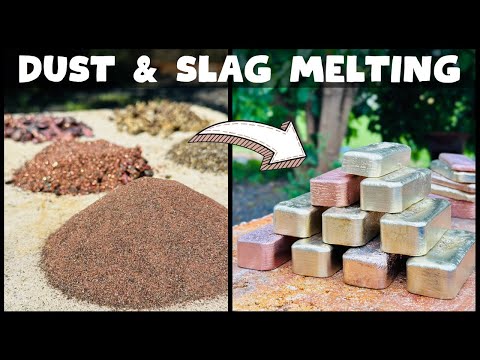 Slag & Dust Mega Melt - Nordic Gold Copper Bronze Brass - ASMR Metal Melting - Trash To Treasure