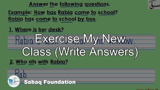 Exercise My New Class (Write Answers)