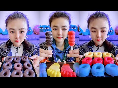 HOMEMADE CHOCOLATE DONUT ICE CREAM ASMR QUICK EATING REALLY YUMMY