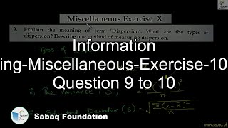 Information Handling-Miscellaneous-Exercise-10-From Question 9 to 10