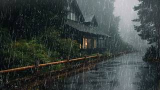 Powerful Thunderstorm Rain Sounds for Sleeping - Rain on The Roof in the Foggy Forest - Relax, ASMR