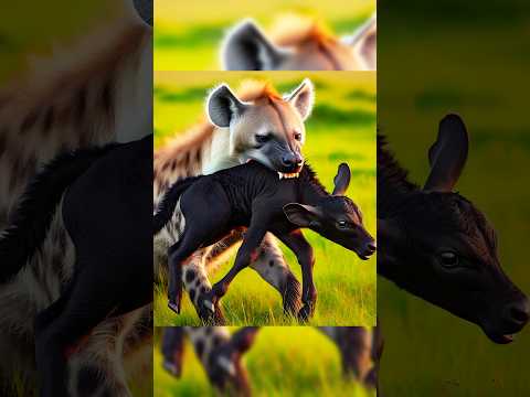 Hyena V's cow fight for baby #cow #hyena #animals #wildanimals #wildlife