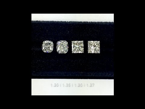 Cushion vs Princess Cut in 1.2 to 1.35 cts