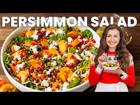 Make This Festive Persimmon Salad with Maple Vinaigrette Dressing