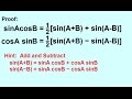 Product to Sum Formulas and Sine