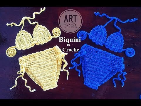 Calcinha de Biquíni em Croche Para Bebe e Infantil- Profª Fernanda Reis