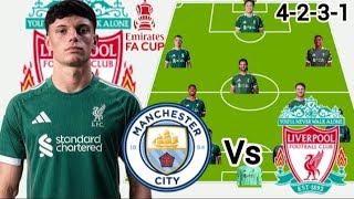 Giovanni Leonni Comeback ✅ ~ Manchester City Vs Liverpool Potential Line up in F.A Cup Quarter final