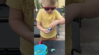 I like to freeze my toys! #water  #hotweels #ice #frozen #kids #subscribe #summer #montessori