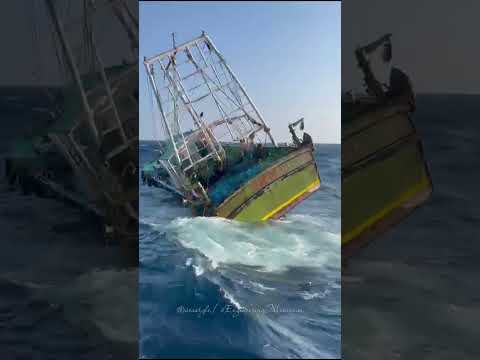 கடலில் மூழ்கிய நமது துறைமுகத்தை சேர்ந்த விசைபடகு... #fishcatching #fishing