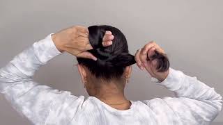 Easy & quick bun hairstyle #hair #hairstyle #hairstyles