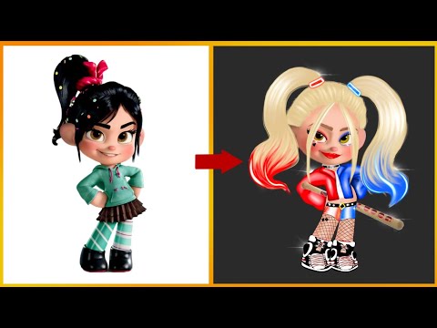 Wreck-It Ralph 2: Vanellope Glow Up Into Harley Quinn - Vanellope transformation