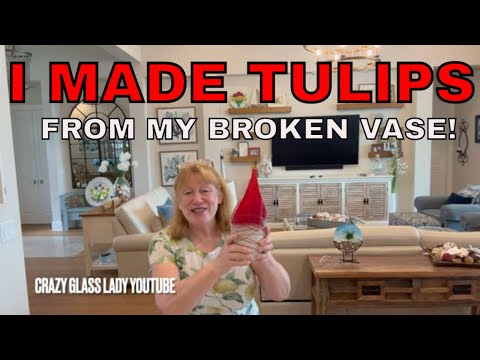 Glass & Resin Art Tulip From A Broken Vase! Glass & Resin Art Tutorial Spring Art Paint & Glass