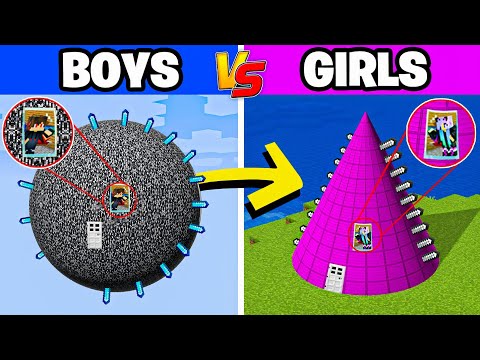 Girls vs Boys Illegal Base in Minecraft