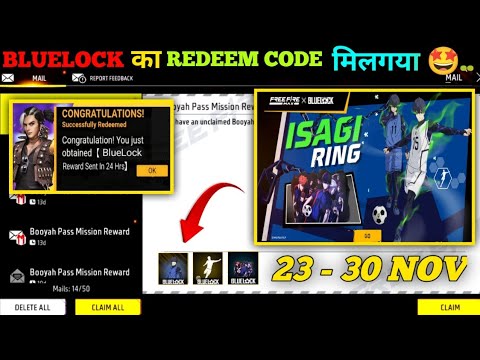 FREE FIRE REDEEM CODE TODAY 23 NOVEMBER REDEEM CODE FREE FIRE | FF REDEEM CODE TODAY 23 NOVEMBER