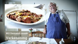 Wil Demandt maakt varkenstong met spitskool en truffel